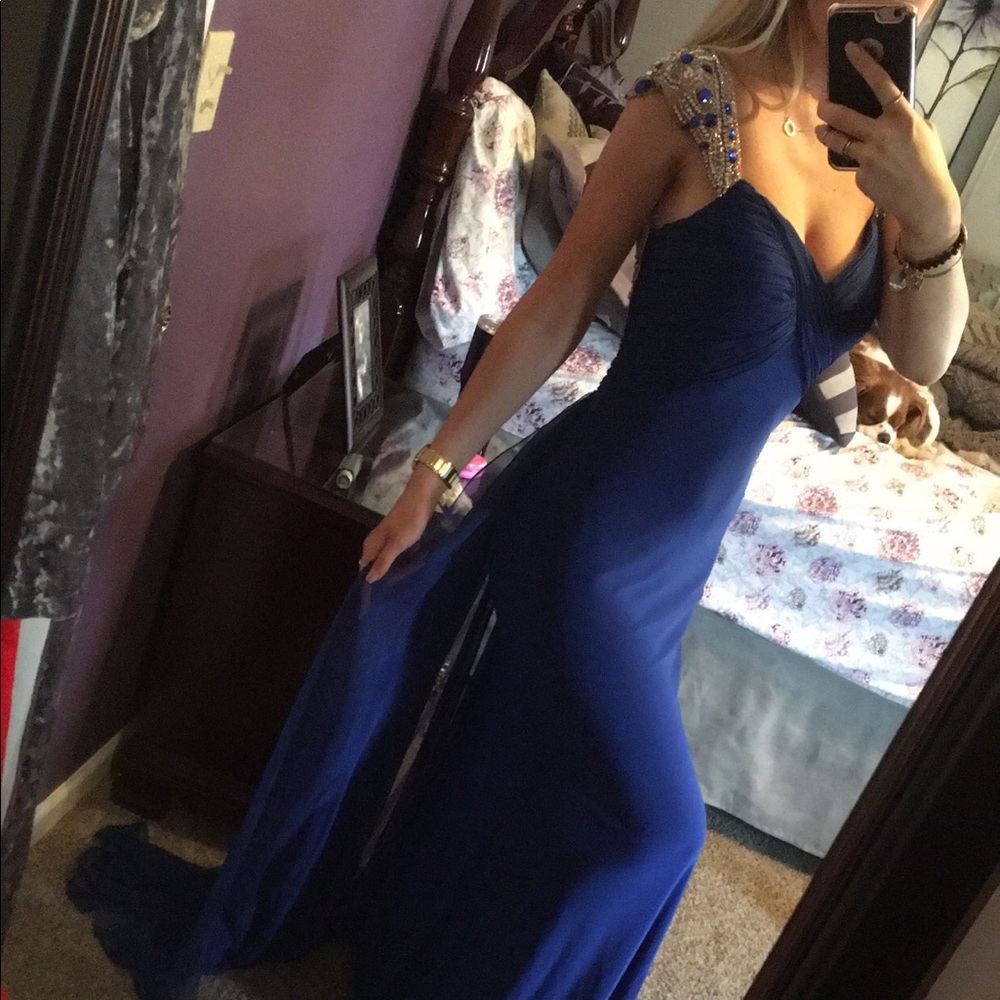 blue prom dress